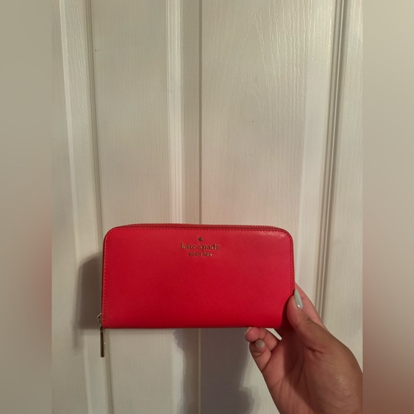 Kate Spade New York Staci Saffiano Leather Satchel Bag (Watermelon) with Wallet - Picture 4 of 7